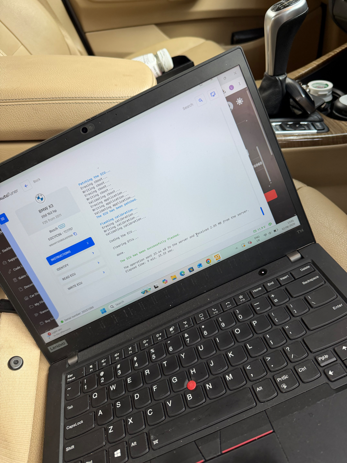 BMW X3 20d F25 ECU successfully flashed in Ely